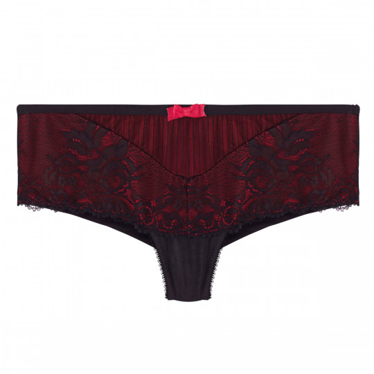 Shorty tanga noir/rouge Cachotière