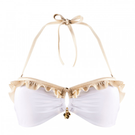 Haut de maillot bandeau blanc/or Palm Beach by Brigitte Bardot