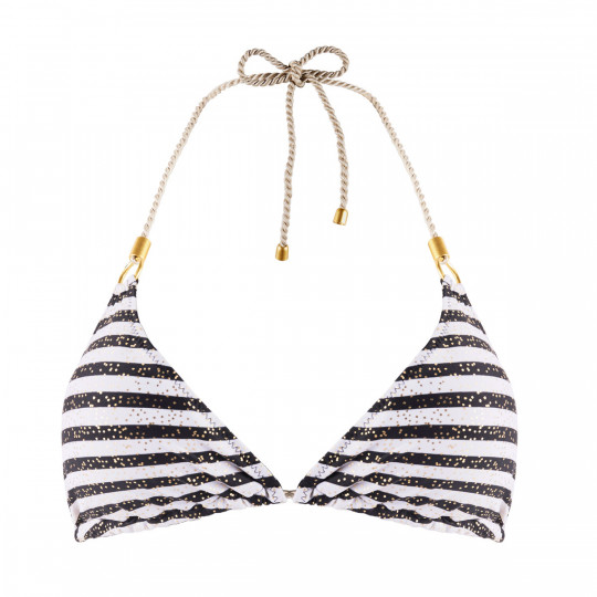 Haut de maillot triangle blanc/noir Transat by Brigitte Bardot
