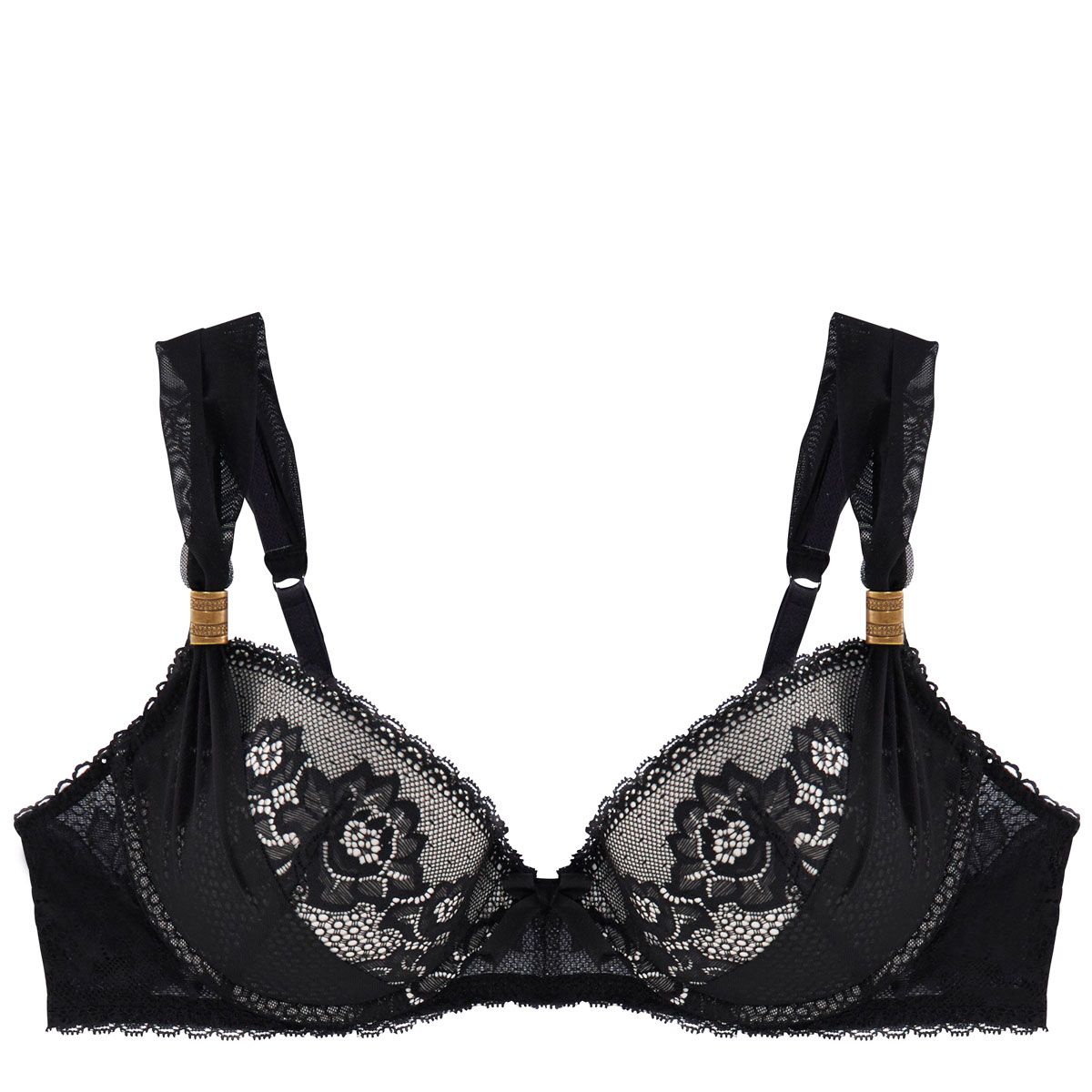 Pomm'Poire Soutien-gorge ampliforme coque moulée noir/crème Hymne à l'Amour
