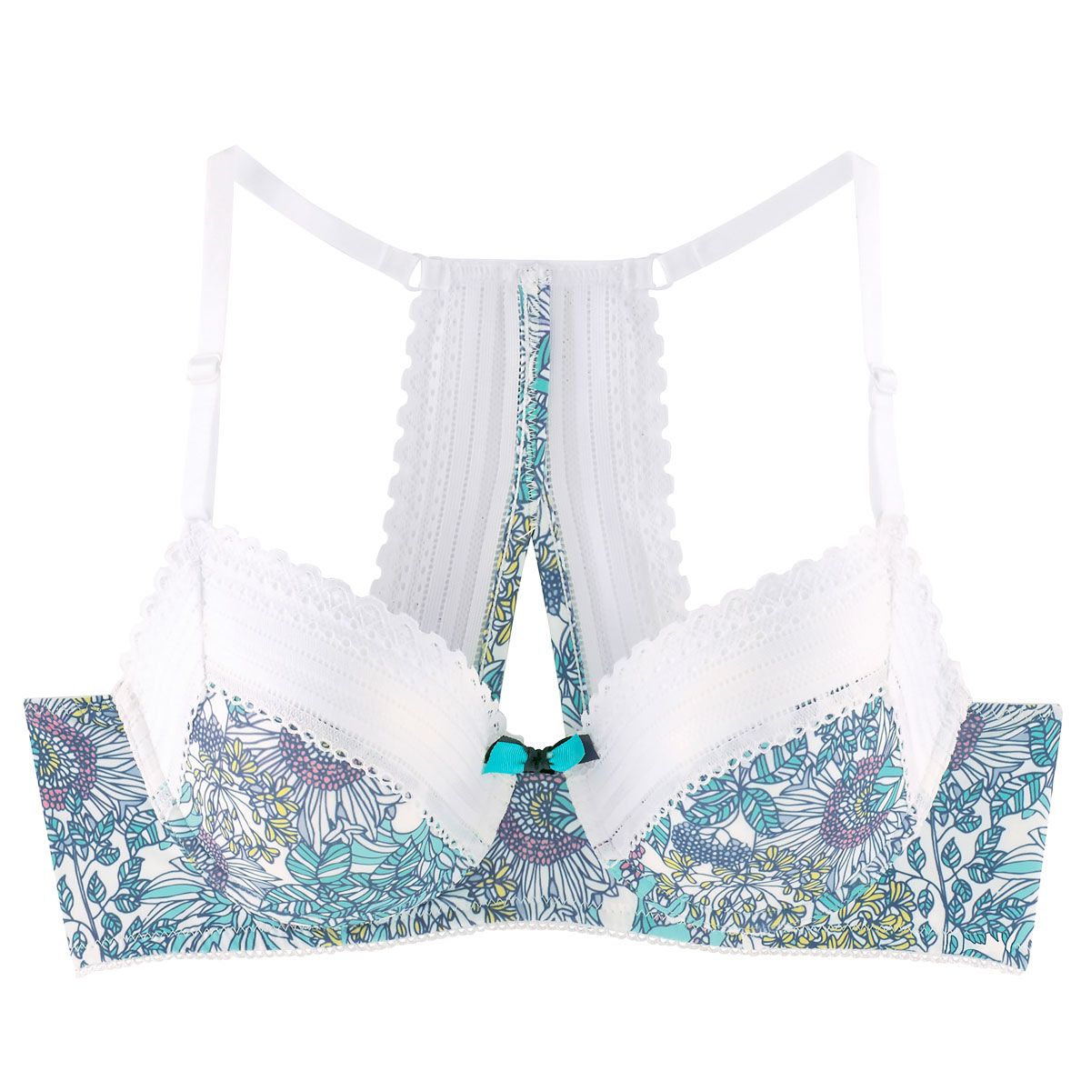 Soutien-gorge ampliforme coque moulée blanc/menthe Antipodes - Pomm'Poire - Modalova