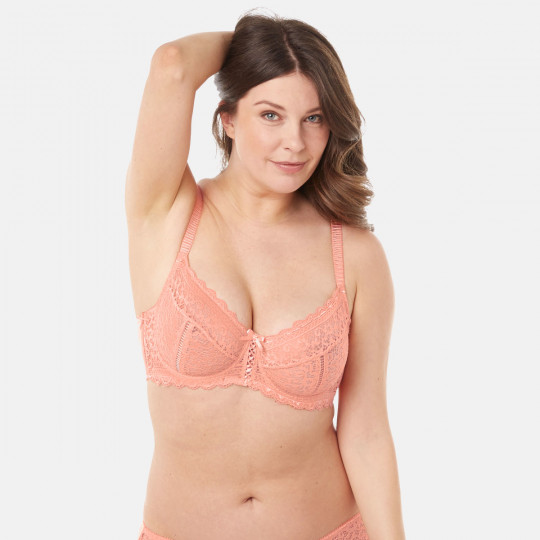 Soutien-gorge grand maintien C, D et E pêche clair Elena