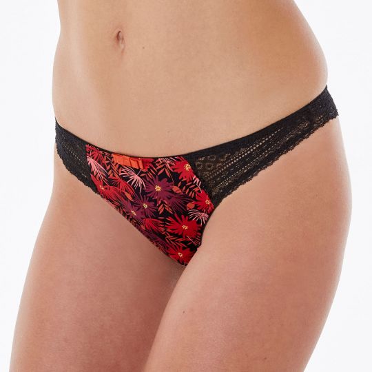 Tanga coquelicot/noir Tropical - vue 3