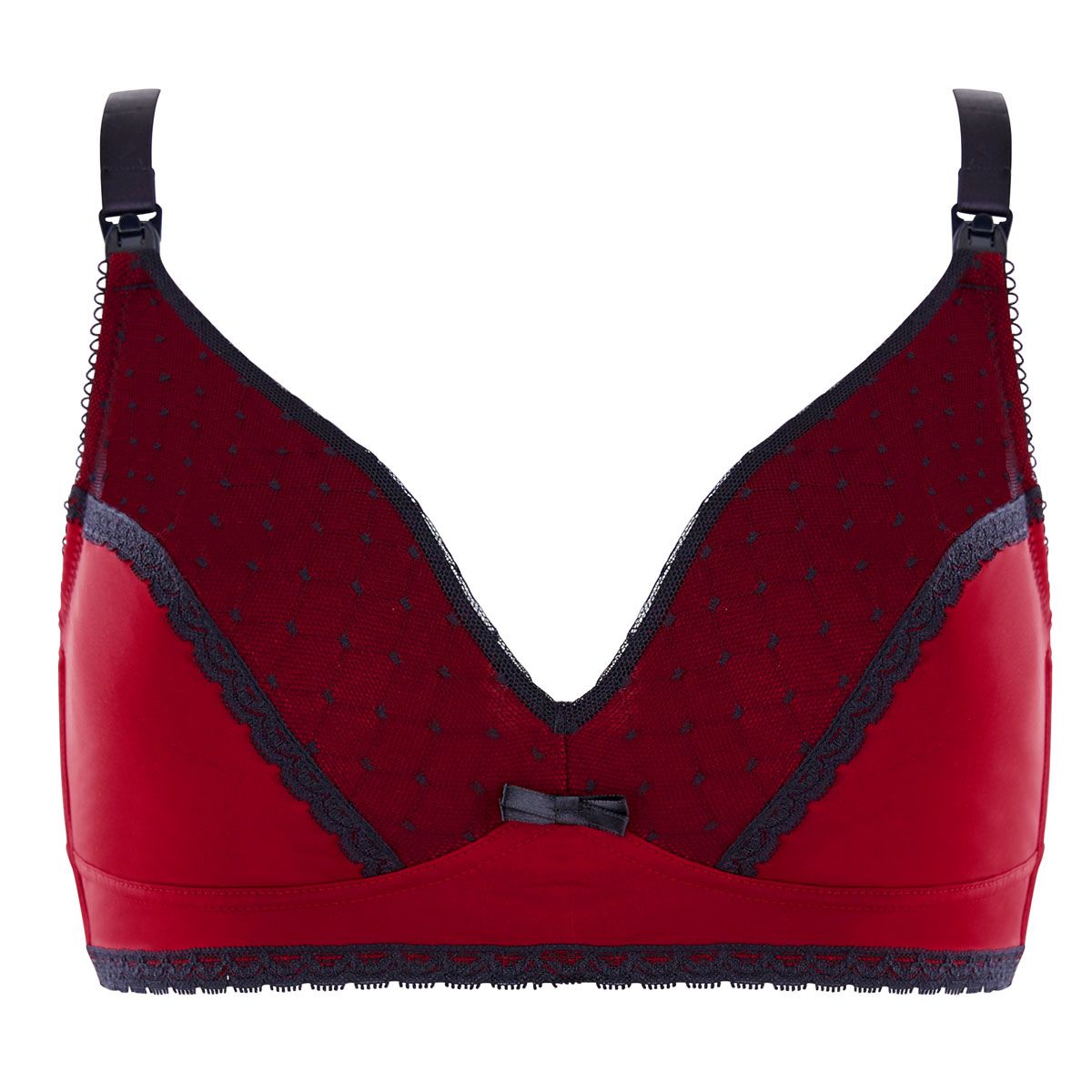 Soutien-gorge allaitement rouge/noir Tania - Pomm'Poire - Modalova