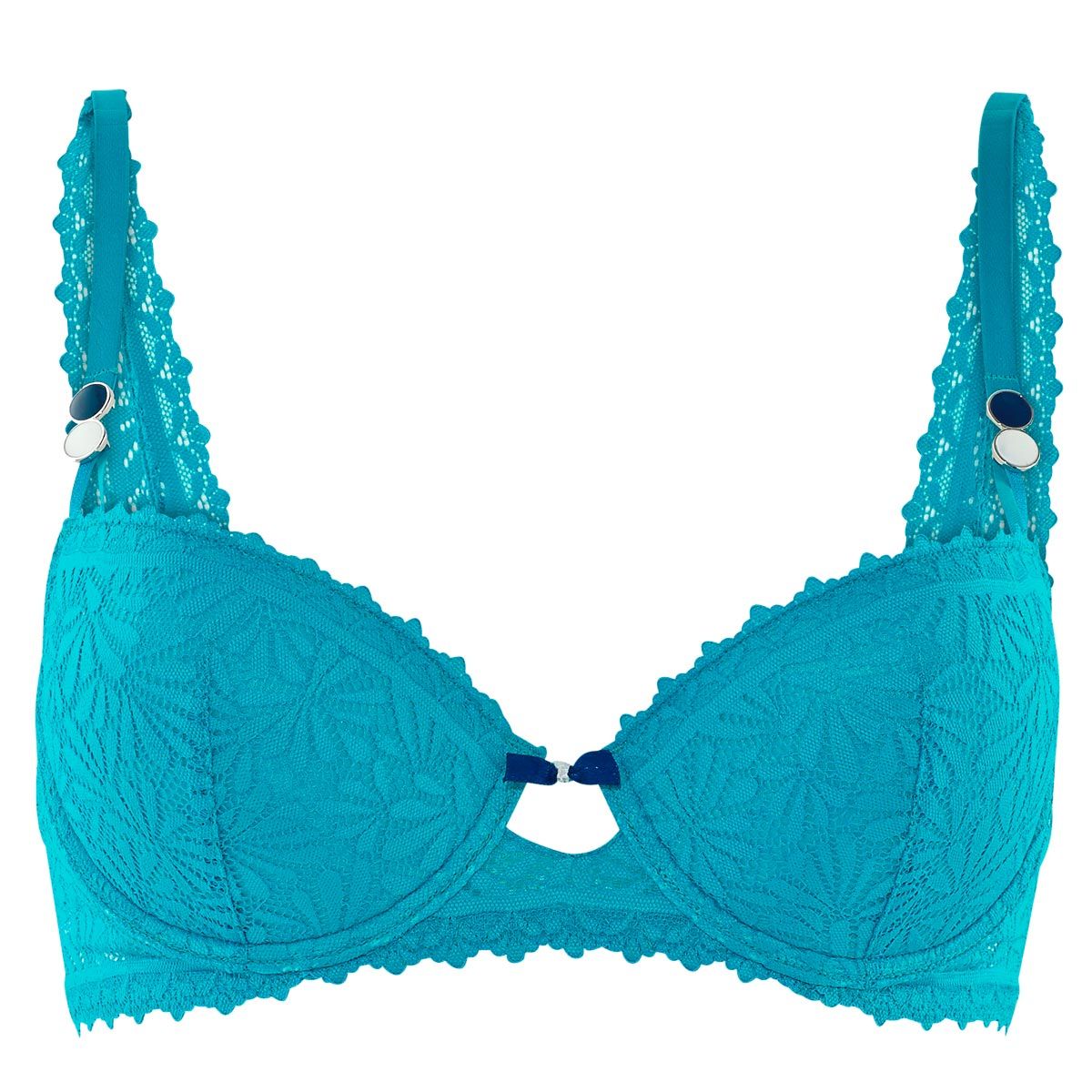Soutien-gorge ampliforme coque moulée turquoise Check-In - Pomm'Poire - Modalova