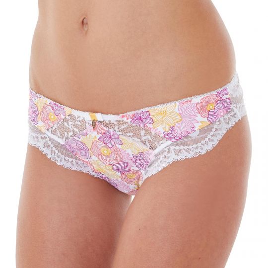Tanga blanc/rose Eternité