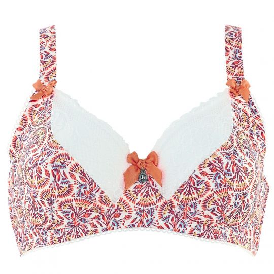 Soutien-gorge grand maintien C, D et E ivoire/orange Infini