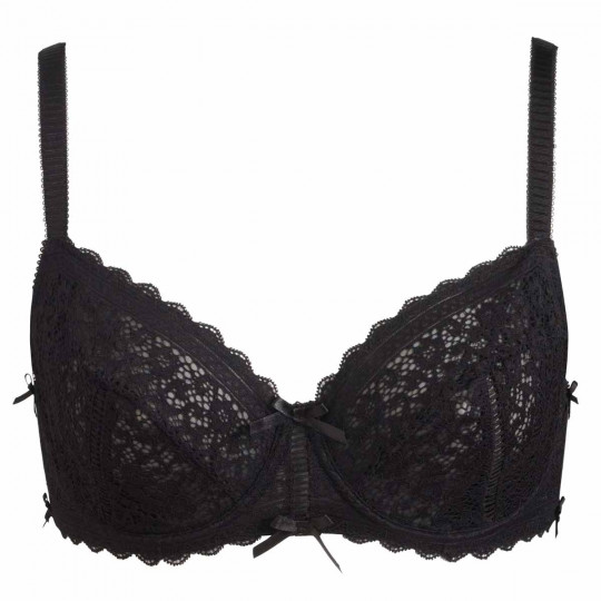 Soutien-gorge à armatures bonnet C, D et E noir Elena