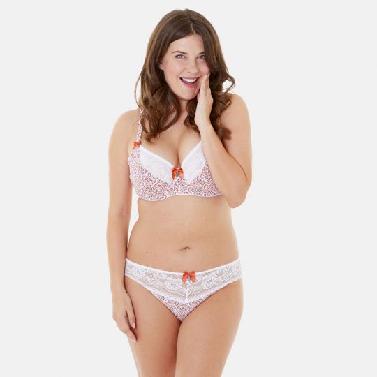 Soutien-gorge grand maintien C, D et E ivoire/orange Infini