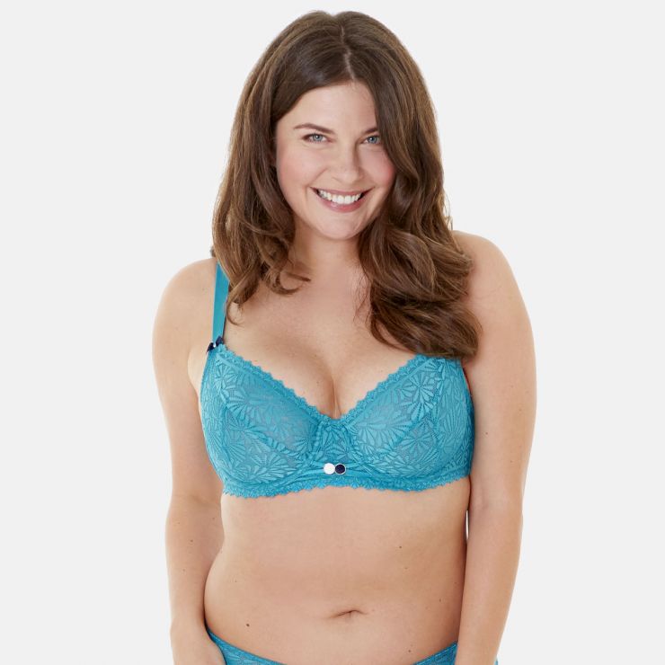 Soutien-gorge grand maintien C, D et E turquoise Check-In