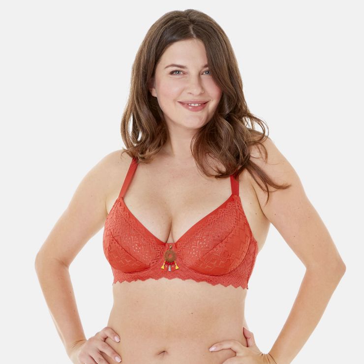 Soutien-gorge grand maintien C, D et E orange Aloha