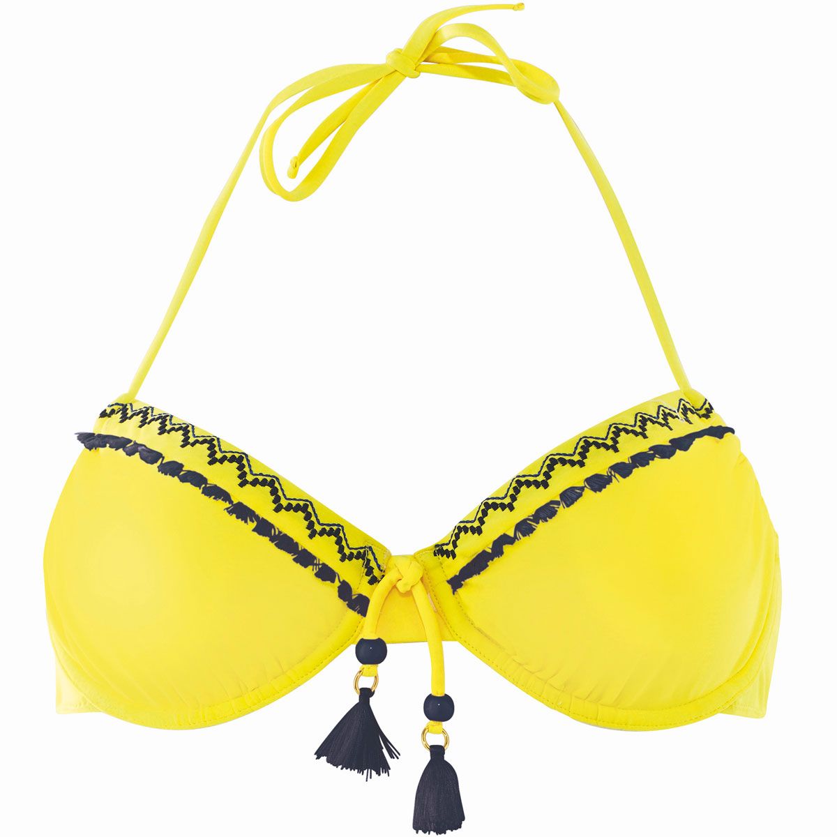 Haut de maillot à armatures jaune/marine Mambo - Pomm'Poire - Modalova