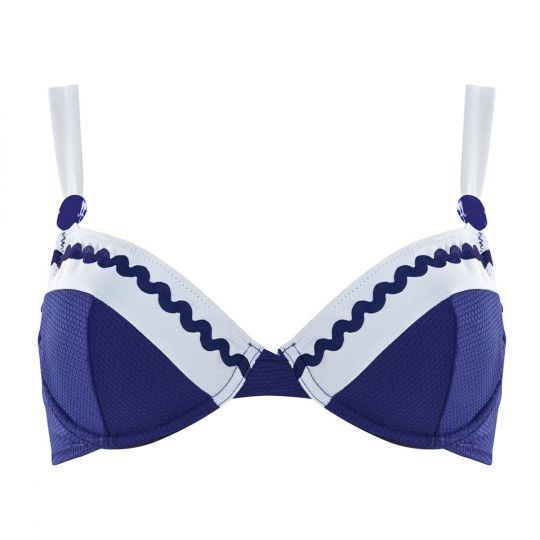 Haut de maillot à armatures marine/ivoire Croisière