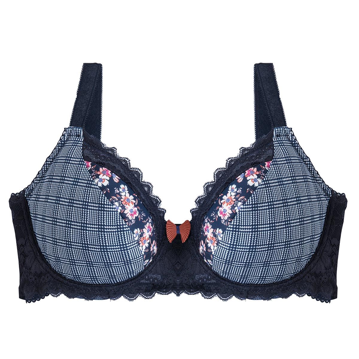Soutien-gorge grand maintien indigo/caramel Débutante - Pomm'Poire - Modalova