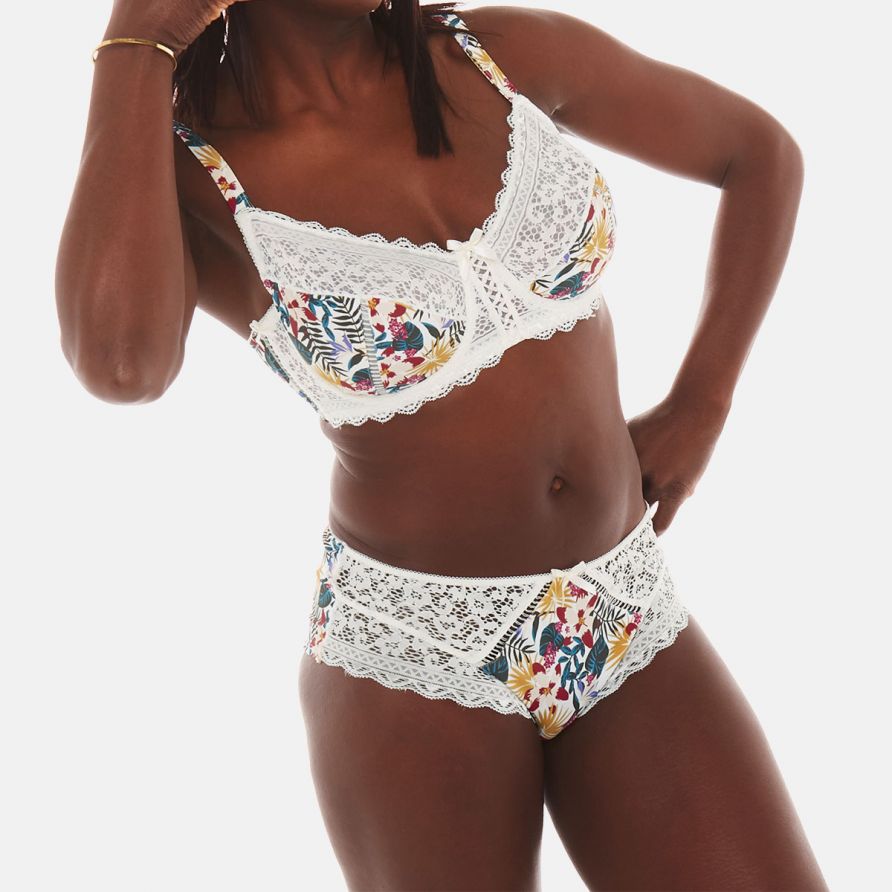 Shorty ivoire/multicolore Elena