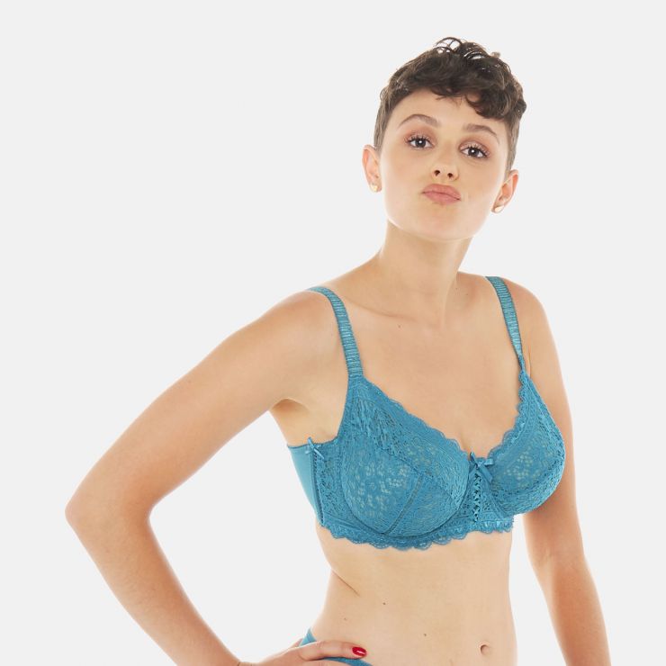 Soutien-gorge grand maintien turquoise Elena