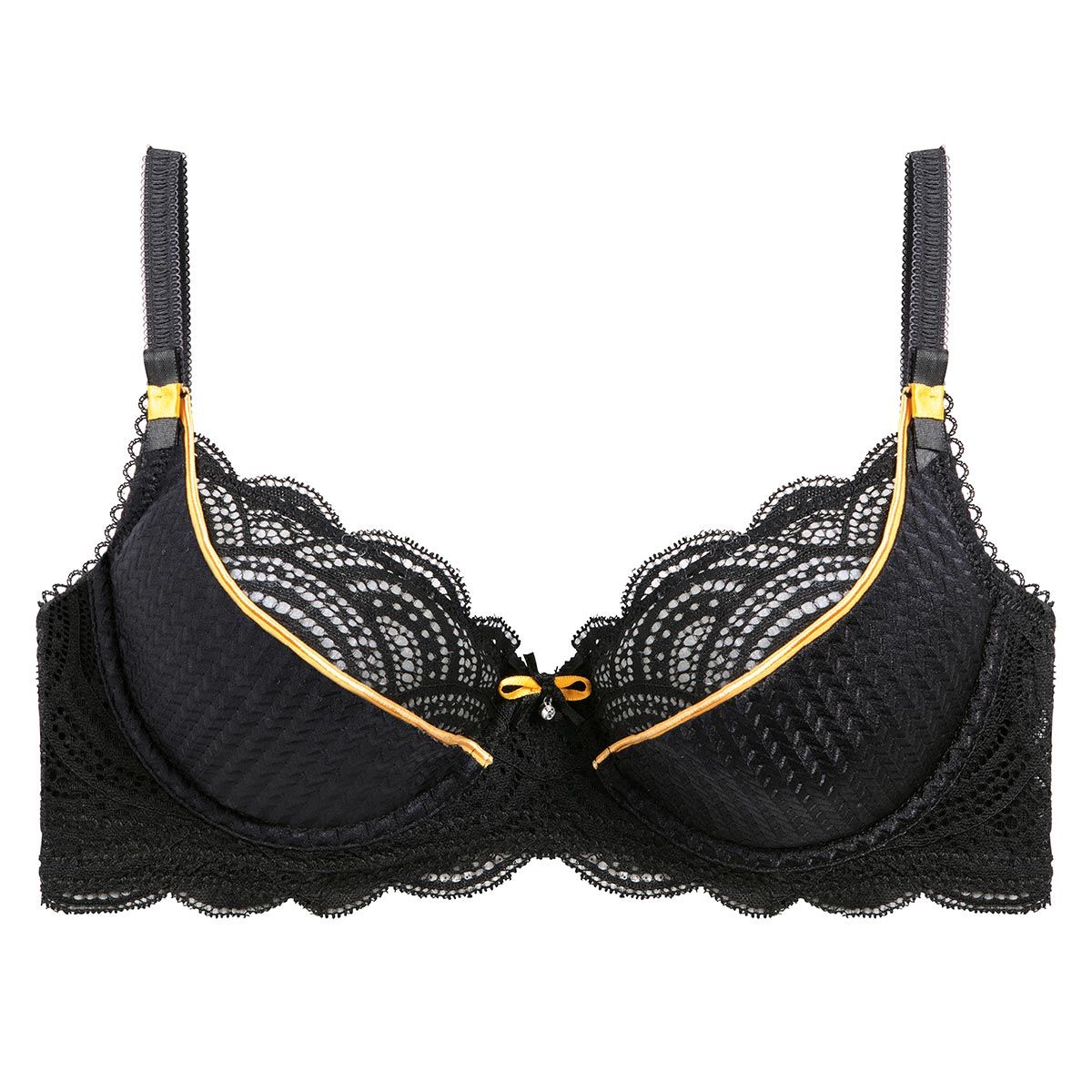 Soutien-gorge corbeille noir/moutarde Couleur Café - Pomm'Poire - Modalova