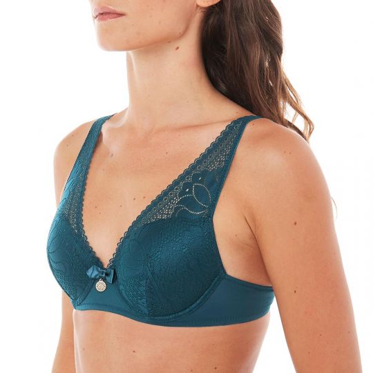 Soutien-gorge ampliforme coque moulée émeraude Ephémère