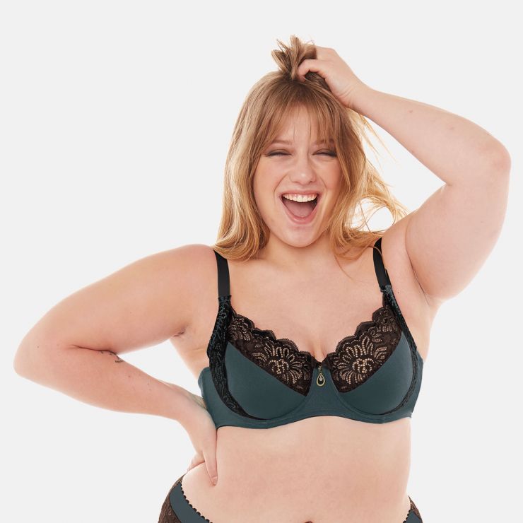 Soutien-gorge grand maintien émeraude/noir Epicée