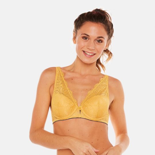 Soutien-gorge coques moulées jaune Zazie