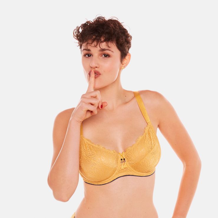 Soutien-gorge grand maintien jaune Zazie