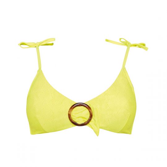 Haut de maillot triangle jaune Antibes