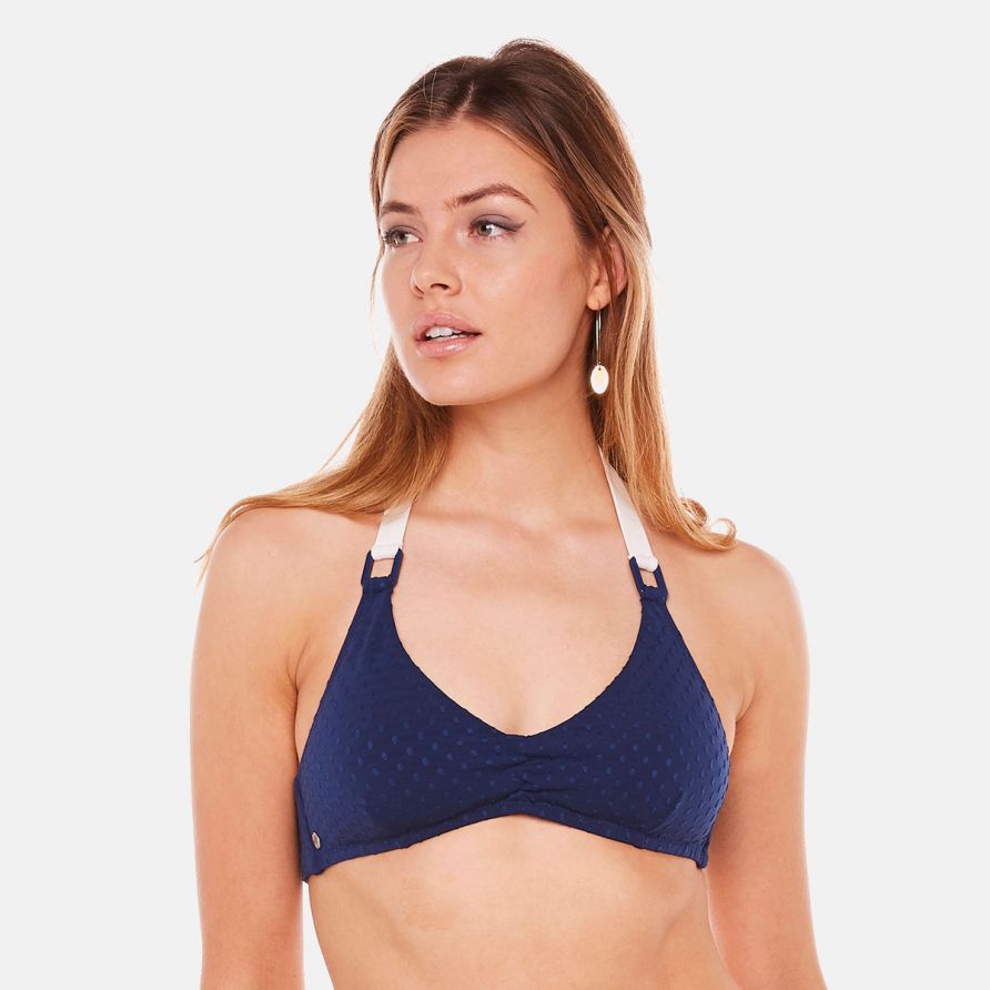 Haut de maillot triangle bleu Paréo