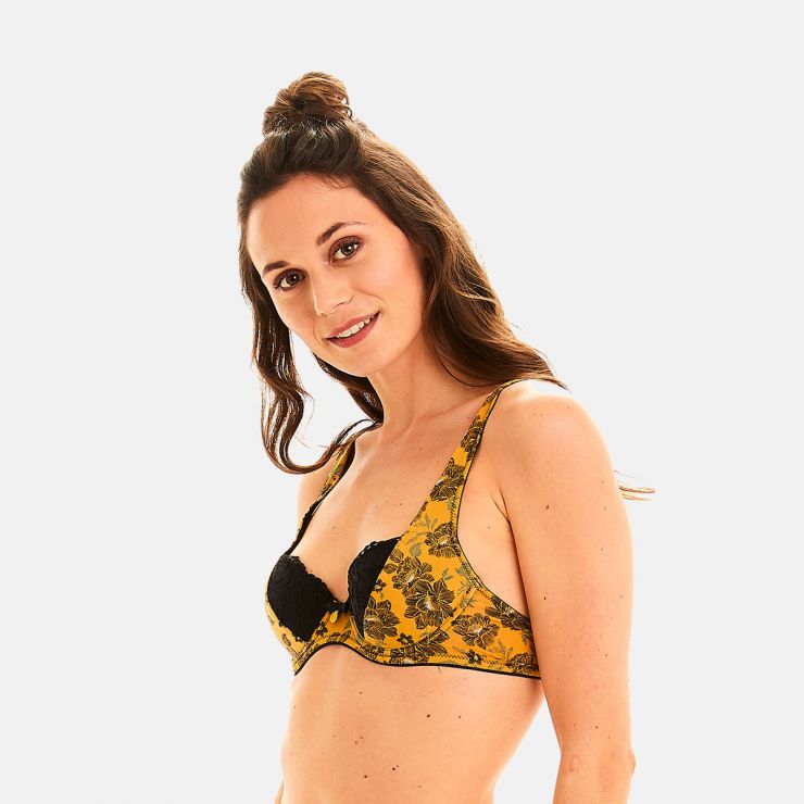 Soutien-gorge ampliforme coque moulée jaune Babillages