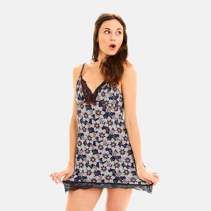 Nuisette imprimé bleu Collection