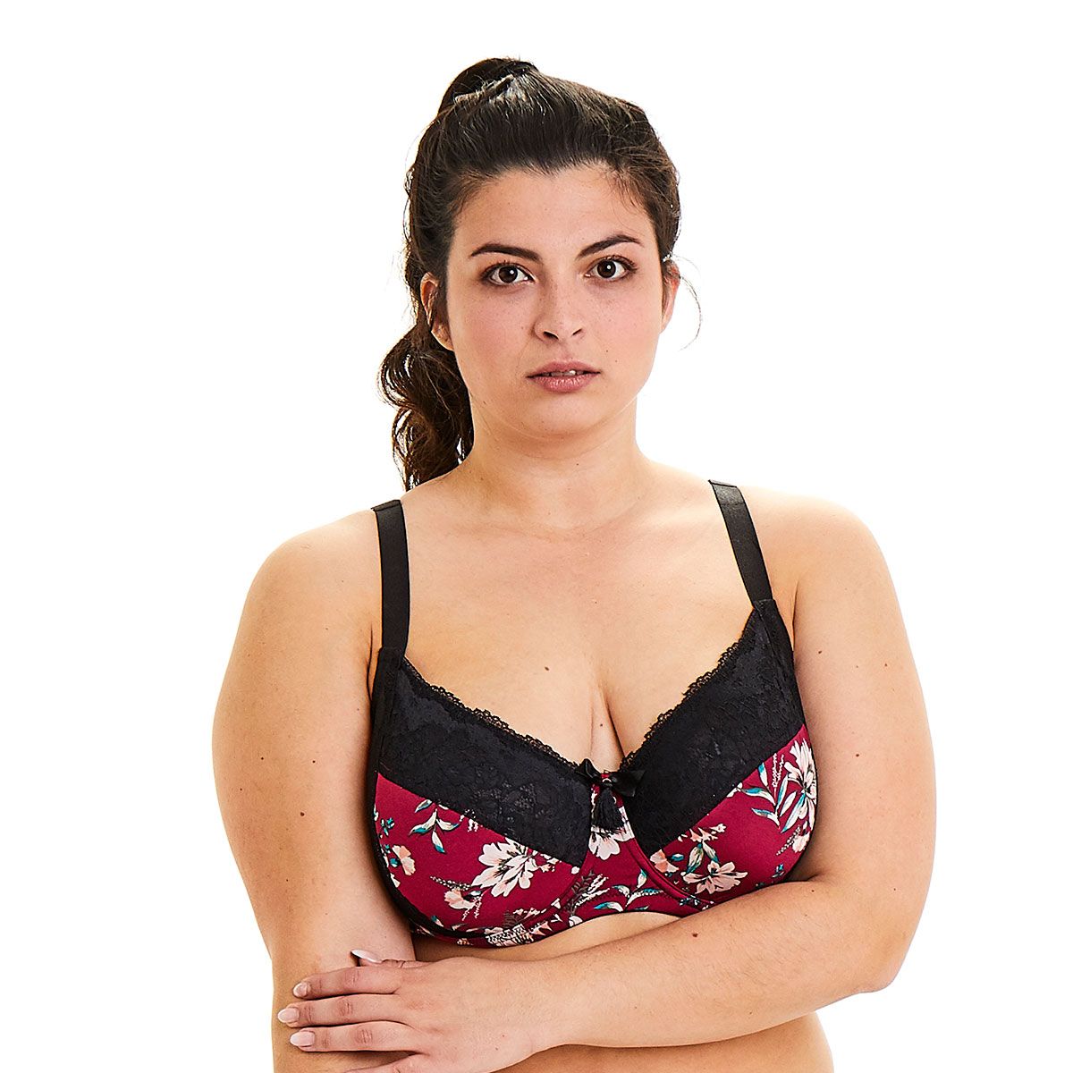 Soutien-gorge grand maintien bordeaux Pivoine - Pomm'Poire - Modalova