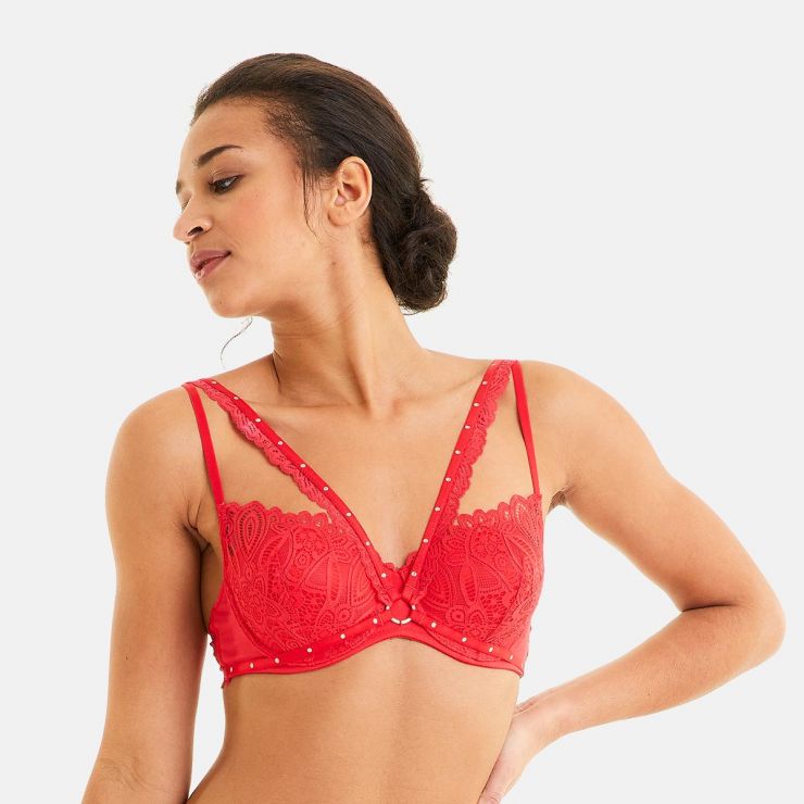 Soutien-gorge ampliforme coque moulée rouge Saltimbanque