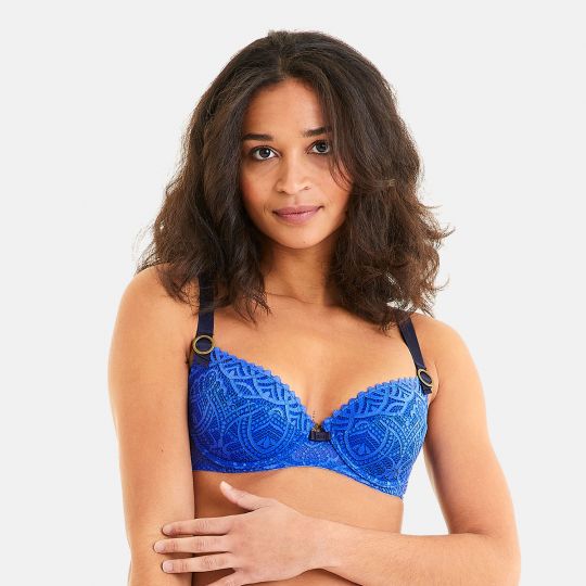 Soutien-gorge ampliforme coque moulée bleu Tchao