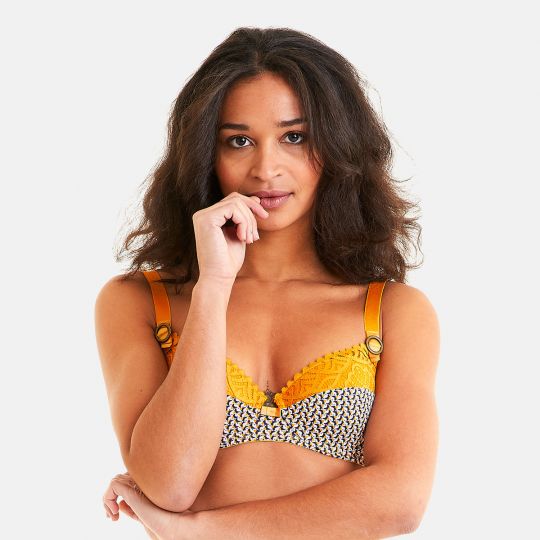 Soutien-gorge ampliforme coque moulée jaune Tartelette