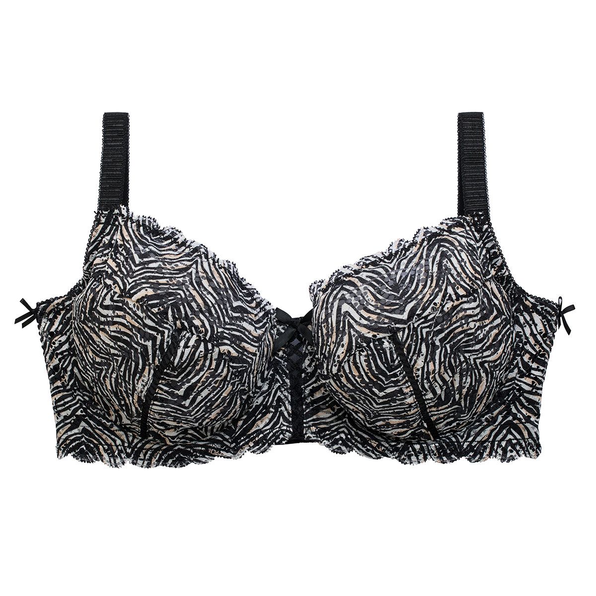 Soutien-gorge grand maintien noir/ivoire Elena