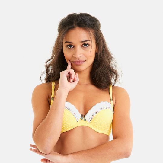 Soutien-gorge ampliforme coque moulée jaune Eole