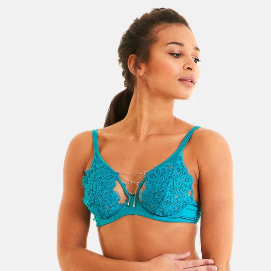 Soutien-gorge corbeille turquoise Clin d'oeil