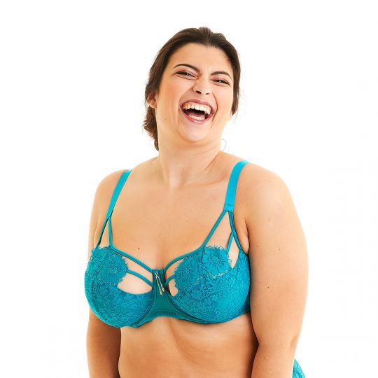Soutien-gorge grand maintien turquoise Clin d'oeil