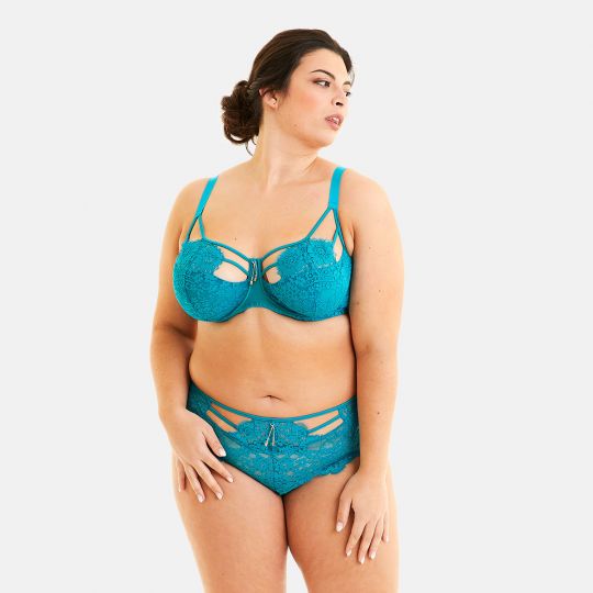 Soutien-gorge grand maintien turquoise Clin d'oeil