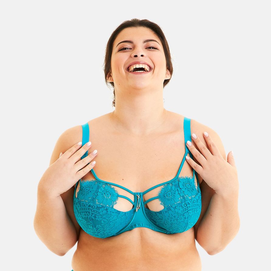 Soutien-gorge grand maintien turquoise Clin d'oeil