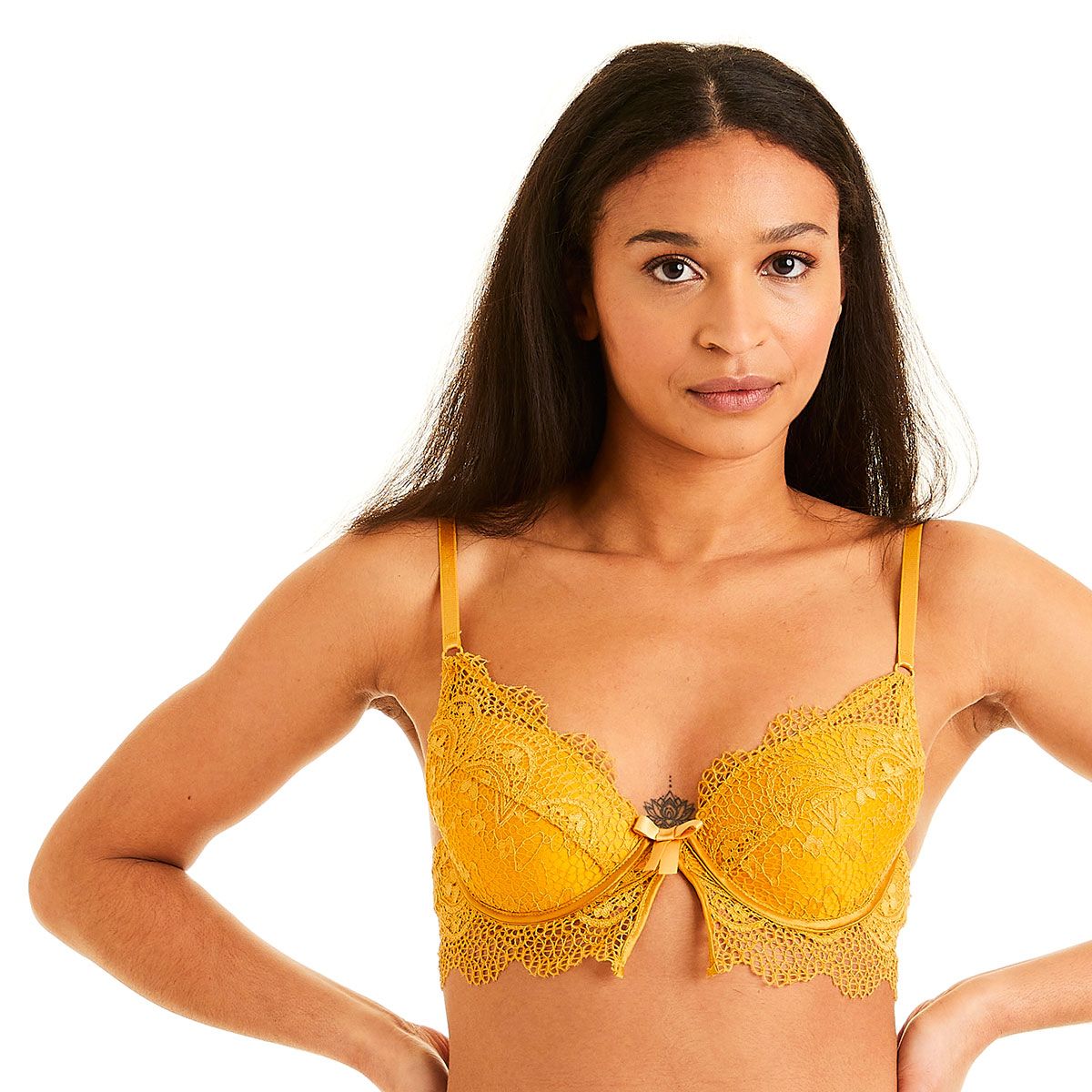 Soutien-gorge ampliforme coque moulée moutarde Ananas