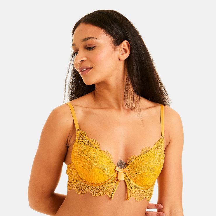 Soutien-gorge ampliforme coque moulée moutarde Ananas