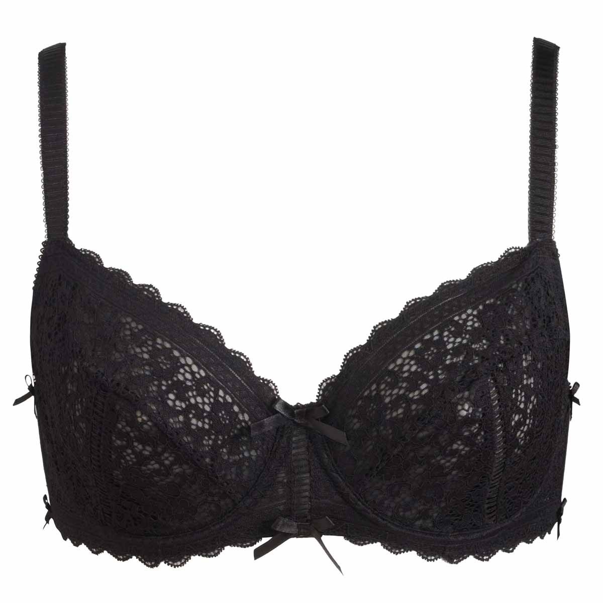 Soutien-gorge à armatures bonnet C, D et E noir Elena