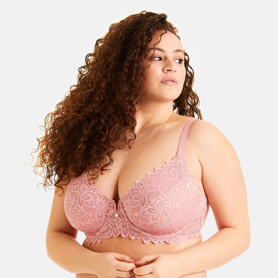 Soutien-gorge grand maintien rose Fraisier