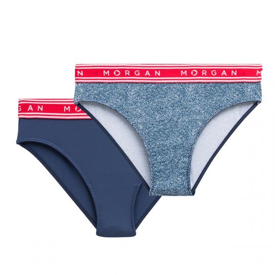 Lot de 2 slips en microfibre bleu Jess