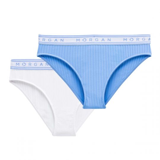 Lot de 2 slips en coton bleu Jess