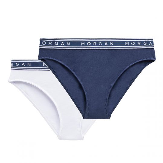 Lot de 2 slips en coton blanc Ines