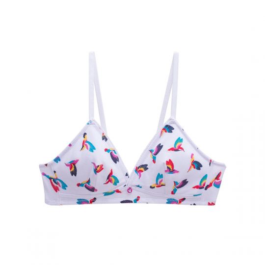 Soutien-gorge triangle sans coques en coton blanc Clem