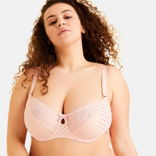 Soutien-gorge grand maintien poudre/cuivre Fantasque