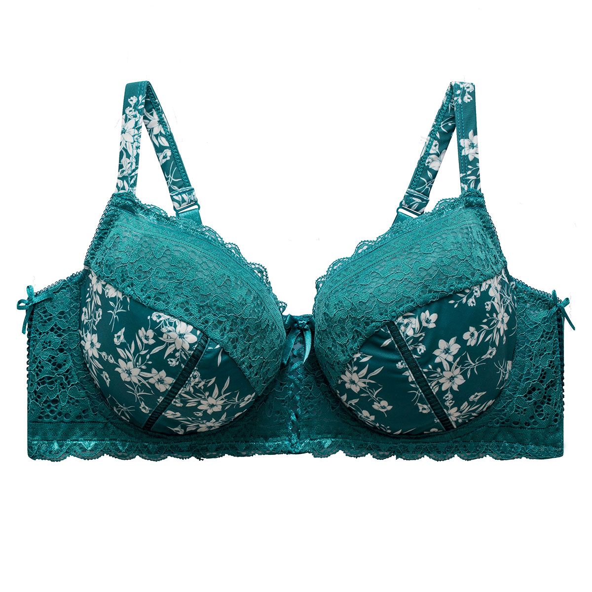 Soutien-gorge grand maintien vert/ivoire Elena - Pomm'Poire - Modalova