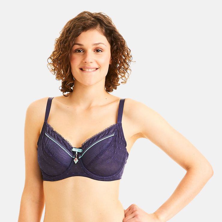 Soutien-gorge grand maintien marine Reveil